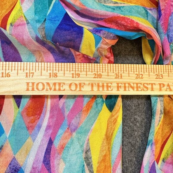 APNY Multi Color Abstract Artsy Wave Blouse | Maximalist Bold Bright Size MEDIUM - Picture 6 of 7